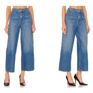 Mother SNACKS! The Fun Dip Ankle Jeans Sz 27 NWT Wide Leg Cropped Medium Wash